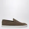Christian Louboutin Brown Suede Varsiboat Boat Shoes Men In Brown