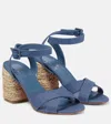Christian Louboutin Summer Mariza Denim Espadrilles Sandals In Blue