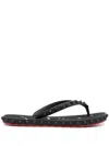 Christian Louboutin Super Loubi Flip Black Thong Sandals Women In Brown