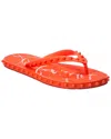 Christian Louboutin Super Loubi Studded Rubber Flip Flops In Red