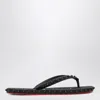 Christian Louboutin Studded Rubber Sole Open Toe Sandals In Black