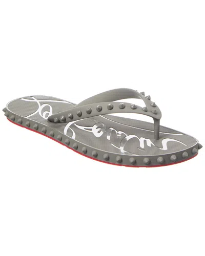 Christian Louboutin Super Loubi Flip Flop In Gray