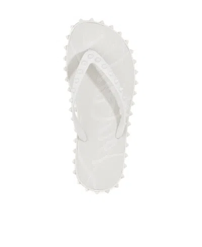 Christian Louboutin Super Loubi Flip Flops In White