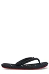 Christian Louboutin Loubi Donna Spike Red Sole Flip Flops In Black