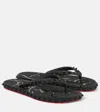 Christian Louboutin Loubi Donna Spike Red Sole Flip Flops In Black