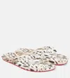 Christian Louboutin Animal Print Spike Stud Flip-flops In Black
