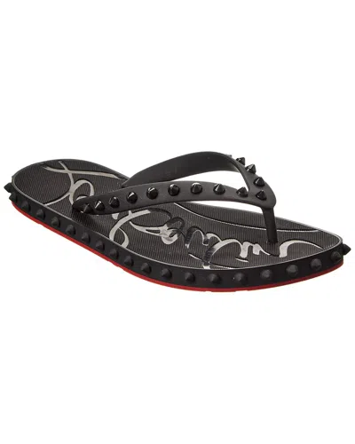 Christian Louboutin Super Loubi Rubber Flip Flop In Black