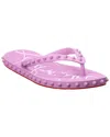 Christian Louboutin Loubi Donna Spike Red Sole Flip Flops In Purple