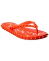 Christian Louboutin Super Loubi Rubber Flip Flop In Red