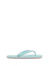 Christian Louboutin Loubi Donna Spike Red Sole Flip Flops In Iceberg
