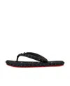 Christian Louboutin Loubi Donna Spike Red Sole Flip Flops In Black