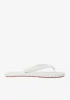 Christian Louboutin Loubi Donna Spike Red Sole Flip Flops In White