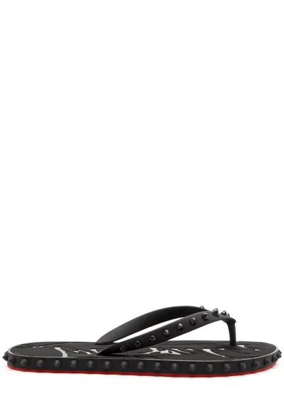 Christian Louboutin Studded Rubber Sole Open Toe Sandals In Black