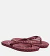 Christian Louboutin Super Loubi Thong Sandals In Burgundy