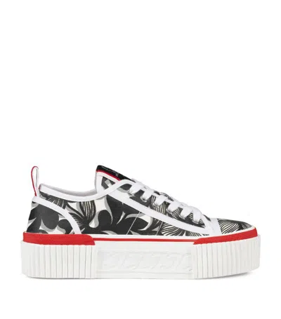 Christian Louboutin Super Pedro Canvas Trainers In Black