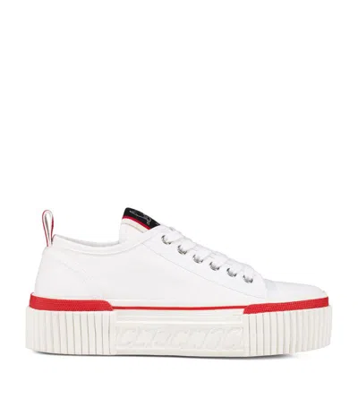 Christian Louboutin Super Pedro Flatform Trainers 40 In White