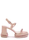 Christian Louboutin Superaclou 85 Spike-embellished Leather Platform Heels In Pink