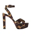 Christian Louboutin Supermariza 130mm Leopard-print Satin Sandals In Black