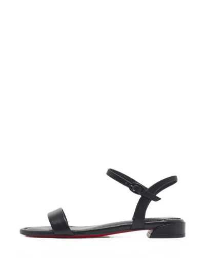Pre-owned Christian Louboutin Sweet Jane Flat Sandals In Black