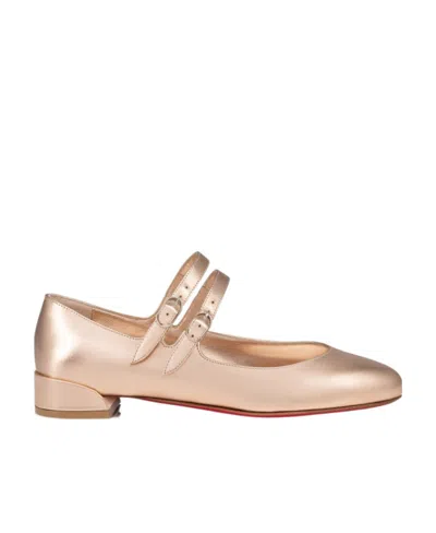 Christian Louboutin Sweet Jane Leather Ballerina Shoes In Nude