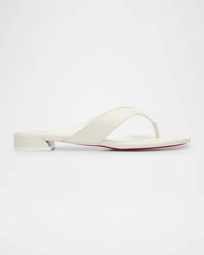 Christian Louboutin Sweet Jane Leather Red Sole Thong Sandals