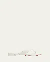 Christian Louboutin Sweet Jane Leather Red Sole Thong Sandals In White