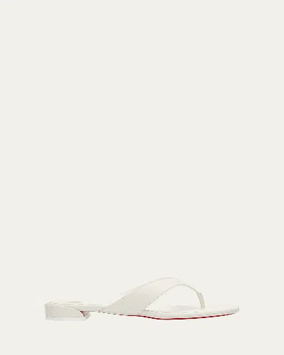CHRISTIAN LOUBOUTIN SWEET JANE LEATHER RED SOLE THONG SANDALS