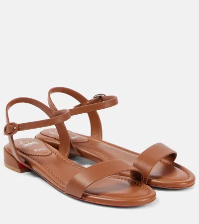 Christian Louboutin Sweet Jane Red Sole Ankle-strap Sandals In Brown