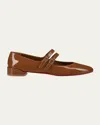 Christian Louboutin Sweet Jane Patent Red Sole Ballerina Flats In Dark Beige