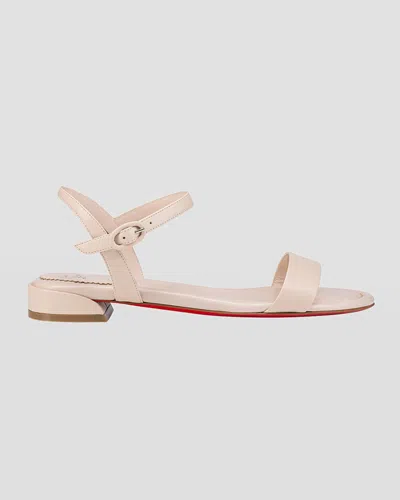Christian Louboutin Sweet Jane Red Sole Ankle-strap Sandals In Leche