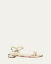 Christian Louboutin Sweet Jane Red Sole Ankle-strap Sandals In Platine/lin Platine