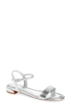 Christian Louboutin Sweet Jane Red Sole Metallic Sandals In Silver