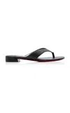 Christian Louboutin Sweet Janetonga Leather Thong Sandals In Black
