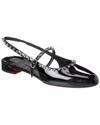 Christian Louboutin Sweet Janispikes Studded Patent-leather Slingback Flats