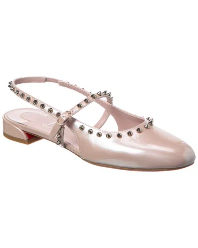 CHRISTIAN LOUBOUTIN DNU CHRISTIAN LOUBOUTIN SWEET JANISPIKES PATENT SLINGBACK FLAT