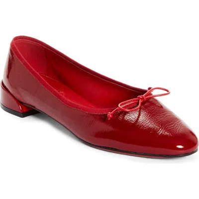 Christian Louboutin Sweetie Jane Patent Bow Red Sole Ballerina Flats