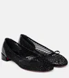 Christian Louboutin Sweetie Jane Cotton And Leather Ballet Flats In Black
