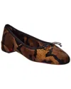 Christian Louboutin Sweetie Jane Leopard Calf Hair Red Sole Ballerina Flats In Multi