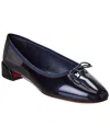 Christian Louboutin Almond Toe Bow Detail Patent Leather Ballerina Shoes In Black