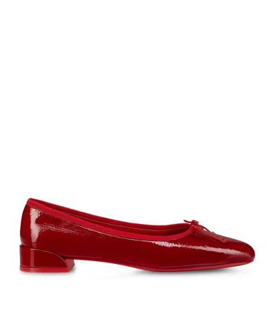 Christian Louboutin Sweetie Jane Red Soft Patent Ballerinas In Loubi/lin Loubi
