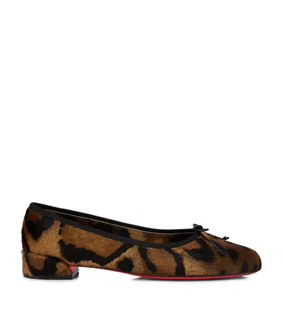 Christian Louboutin Sweetie Jane Leather Pony Hair Ballet Flats In Brown