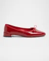 Christian Louboutin Sweetie Jane Red Soft Patent Ballerinas In Loubi Red