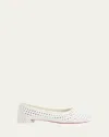 Christian Louboutin Sweetie Jane Crystal Embellished Ballerina Flat In Ivorylin Snow