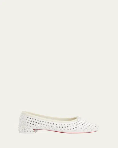 Christian Louboutin Sweetie Jane Strass Ballerina Pumps In Ivorylin Snow