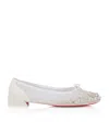 Christian Louboutin Sweetie Jane Strass Ballet Flats In White