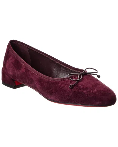 Christian Louboutin Sweetie Jane Suede Flat In Red