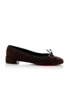 Christian Louboutin Sweetie Jane Velvet Ballet Flats In Brown