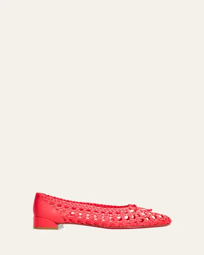 Christian Louboutin Sweetie Jane Woven Silk Ballerina Flats In Multi