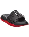 Christian Louboutin Take It Easy Spiked Slides In Black
