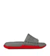 Christian Louboutin Easygoing Open Toe Mules With Spiked Detailing In Gray